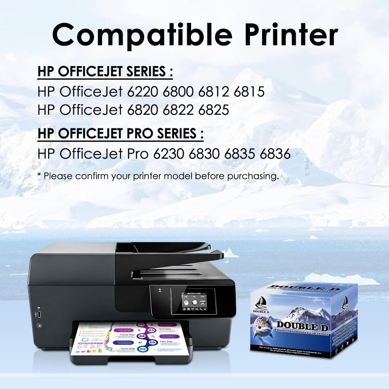 DOUBLE D 934 and 935 Ink Cartridges Compatible Replacement for HP 934XL 935XL for HP Officejet Pro 6830 6230 6815 6835 6812 6820 6220 6810 Printers (2 BK,1 C,1 M,1 Y, 5Pack) - Image 2